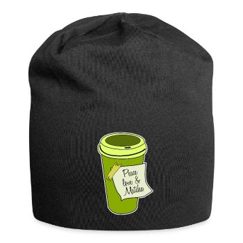 Matcha Tea Japanese Green Tea Powder - Jersey-Beanie - Schwarz - Vorne