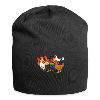 LGBT Gay Chicken Lesbian Rainbow Flag - Jersey Beanie - black - Front