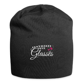 Wine Drinker Funny Joke Wine Glass Vino - Jersey-Beanie - Schwarz - Vorne