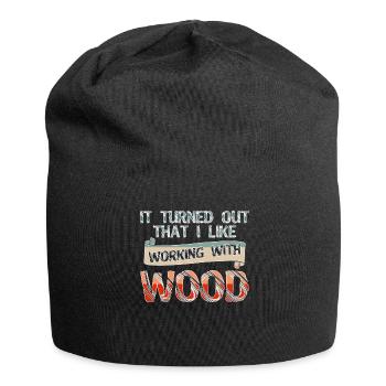 Lathe Woodturning Carpenter Wood Turner - Jersey Beanie - black - Front