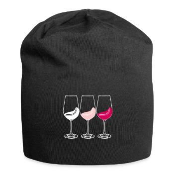 Wine Glasses Wine Drinker Vino - Jersey Beanie - black - Front