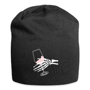 Red Wine Vino Rosé Wine Glasses - Jersey-Beanie - Schwarz - Vorne