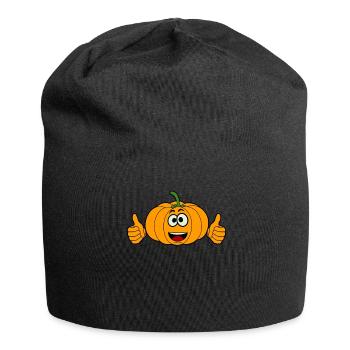 Citrouille Pouces vers le haut Citrouilles - Bonnet en jersey - noir - Devant