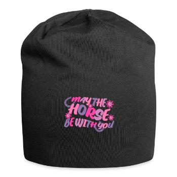 Horse Horses Riding Haflinger Stallion - Jersey Beanie - black - Front