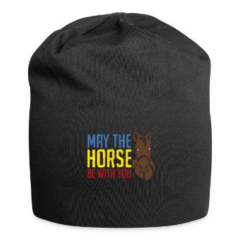 Horse Horses Riding Haflinger - Jersey Beanie - black - Front
