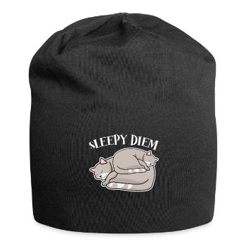Cats Tired Sleeping Cat Nap Sleep - Jersey Beanie - black - Front