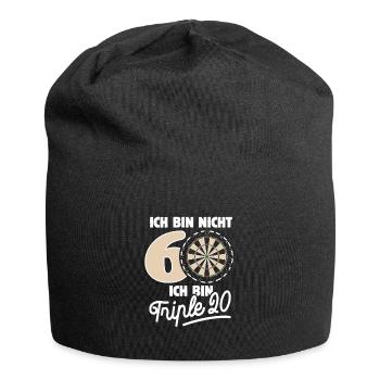 Ich bin nicht 60 ich bin Triple 20 Geburtstag Dart - Jersey-Beanie - Schwarz - Vorne