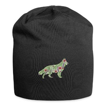 Fleurs de chien de berger blanc - Bonnet en jersey - noir - Devant