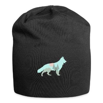 Berger Blanc Chien Forêt Extérieur - Bonnet en jersey - noir - Devant