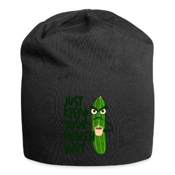 Grumpy Cucumber Middle Finger Coffee - Jersey-Beanie - Schwarz - Vorne