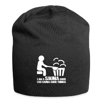 Sauna Spa Wellness - Jersey-Beanie - Schwarz - Vorne