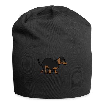 Dachshund Witz - Jersey-Beanie - Schwarz - Vorne