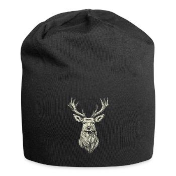 Deer - Antlers - Hunting - Nature Preservation - Jersey Beanie - black - Front