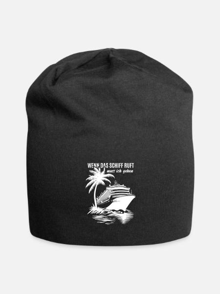 Wenn das Schiff ruft muss ich gehen - Kreuzfahrt - Jersey-Beanie - Schwarz