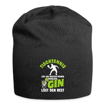 Tischtennis löst die meisten meiner Probleme, Gin - Jersey-Beanie - Schwarz - Vorne