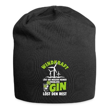 Windkraft löst die meisten meiner Probleme - Gin - Jersey-Beanie - Schwarz - Vorne