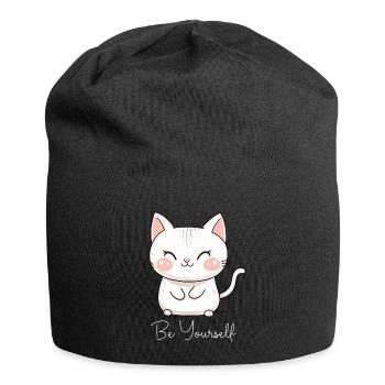 Cat Be Yourself Be Yourself Love Motivation - Jersey Beanie - black - Front
