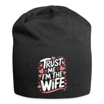 Frau Ehefrau Partnerin Familie Verheiratet - Jersey-Beanie - Schwarz - Vorne