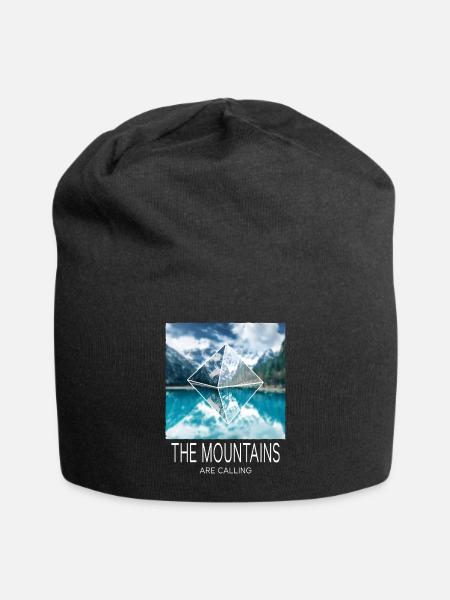 Berg Berge Bergsteigen Wandern Klettern Natur - Jersey-Beanie - Schwarz