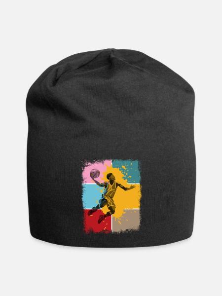 Basketball Basketballer Spieler Fan Vintage Retro - Jersey-Beanie - Schwarz