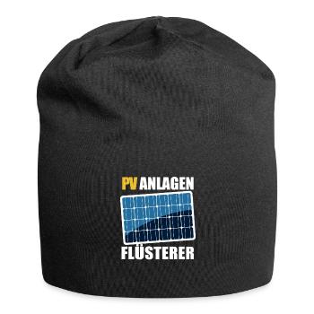 PV Anlagen Flüsterer - Photovoltaik - Solarstrom - Jersey-Beanie - Schwarz - Vorne