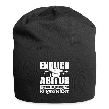 Endlich Abitur - Lizenz zum Klugscheißen - Jersey-Beanie - Schwarz - Vorne
