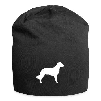 Münsterländer Silhouette weiss - Jersey-Beanie - Schwarz - Vorne