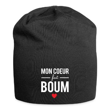 Mon cœur fait boum - Bonnet en jersey - noir - Devant