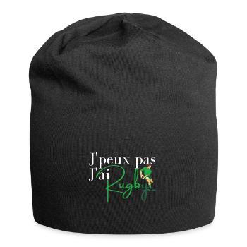 Je peux pas j'ai rugby - J'peux pas j'ai rugby - Bonnet en jersey - noir - Devant