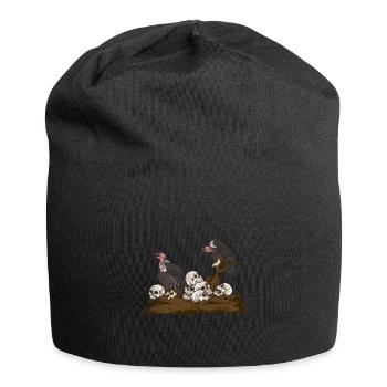 Totenkopf Raubvögel Greifvogel Geschenk Geier - Jersey-Beanie - Schwarz - Vorne