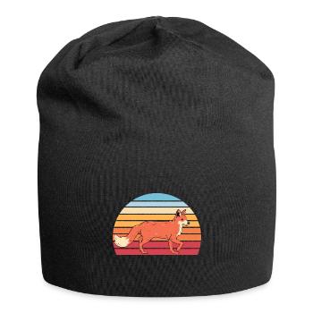 Retro Wald Tier Natur Waldbewohner Geschenk Fuchs - Jersey-Beanie - Schwarz - Vorne