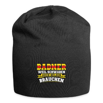 Baden Geschenkidee | Badner Badisch Badener Flagge - Jersey-Beanie - Schwarz - Vorne