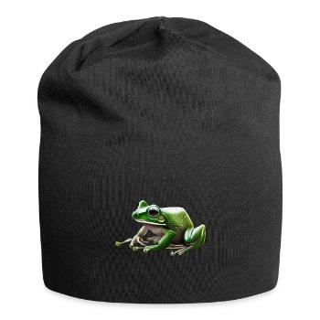 Regenfrosch Wassertropfen Frosch - Jersey-Beanie - Schwarz - Vorne