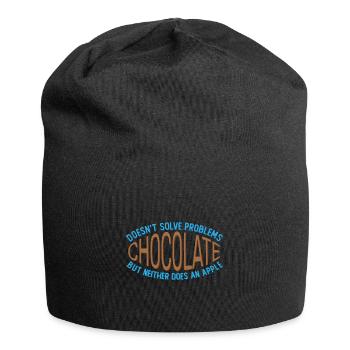 Schokolade Löst Keine Probleme Lustig Witz - Jersey-Beanie - Schwarz - Vorne