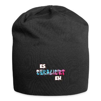 Es eskaliert eh - Jersey-Beanie - Schwarz - Vorne