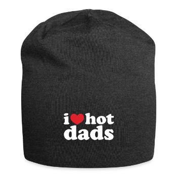 i love hot dads - Jersey Beanie - charcoal grey - Front