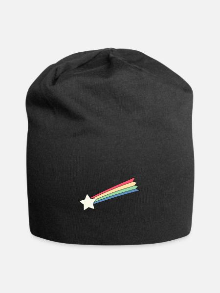 Sternschnuppe Motiv Design Selbst Gestalten Gesche - Jersey-Beanie - Schwarz
