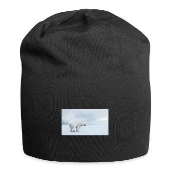 Majestätischer Eisbär in der Arktis 🐻❄️ - Jersey-Beanie - Schwarz - Vorne