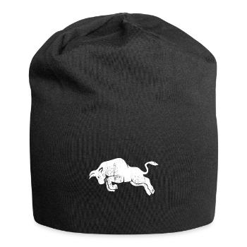 Stier used look - weiß - Jersey-Beanie - Schwarz - Vorne