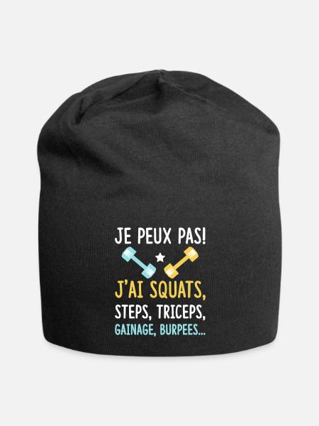 Fitness - je peux pas - Bonnet en jersey - noir