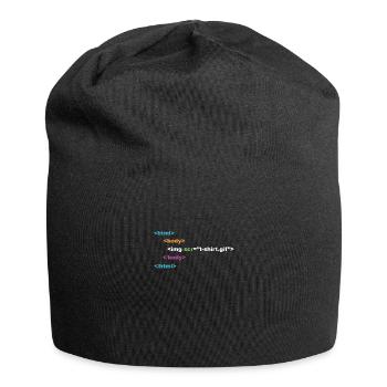 html programmer computer nerd - Jersey Beanie - black - Front