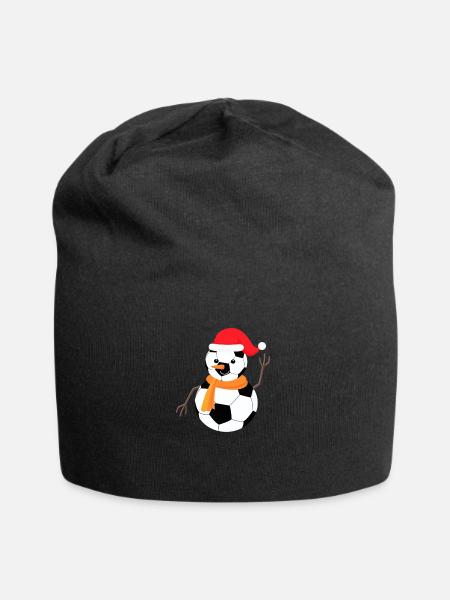 Fußball-Schneemann - Jersey-Beanie - Schwarz