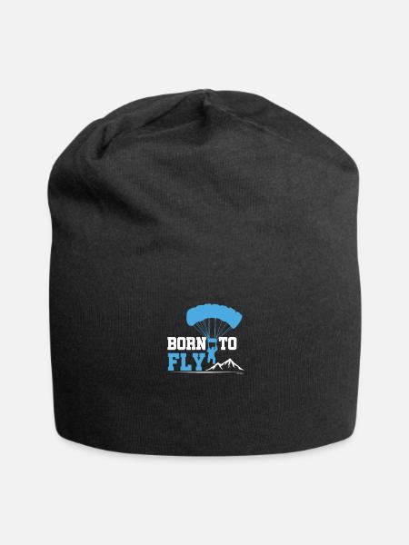 Born To Fly Paragliding Adventure Paraglider - Jersey Beanie - black