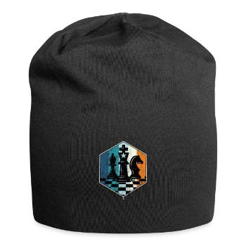 Pièce d'échecs vintage rétro Chess Master Club - Bonnet en jersey - noir - Devant