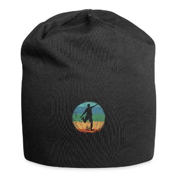 Retro Football Soccer Sports Vintage Graphic - Jersey Beanie - black - Front