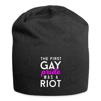 The First Gay Pride LGBT LGBTQ Transgender Support - Jersey Beanie - black - Front