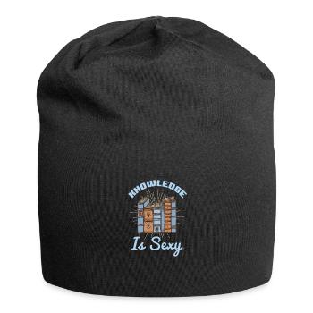 Knowledge Is Sexy Bookish Book Smart Genius Nerd - Jersey Beanie - black - Front