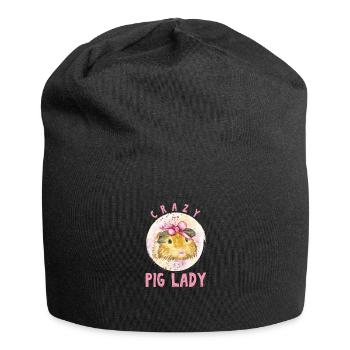Crazy Pig Lady Cavy Cochon d'Inde Domestique Maigre - Bonnet en jersey - noir - Devant