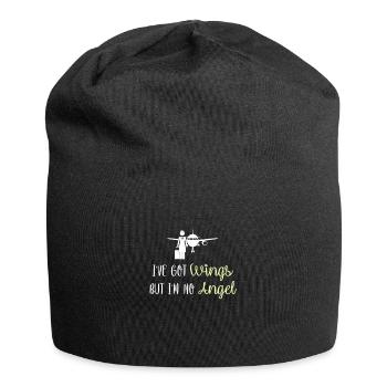 Funny Stewardess Saying & Pilot Gift - Jersey Beanie - black - Front