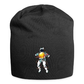 Weltraum Planet Orbit Galaxy Nerd Cool - Jersey-Beanie - Schwarz - Vorne